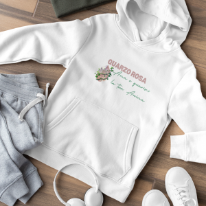 Hoodie Eco Cristallo "Quarzo Rosa"