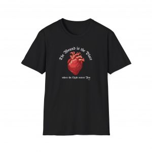 T-shirt Cotone "The wound is the place" Rumi